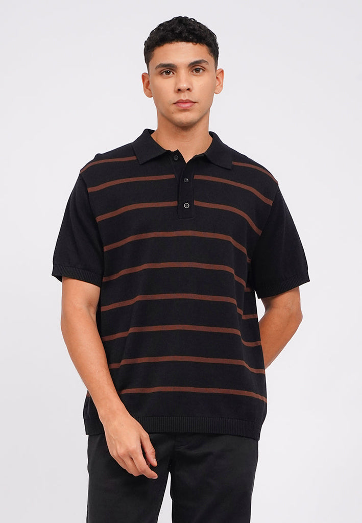 Stripes Buttoned Polo Shirt