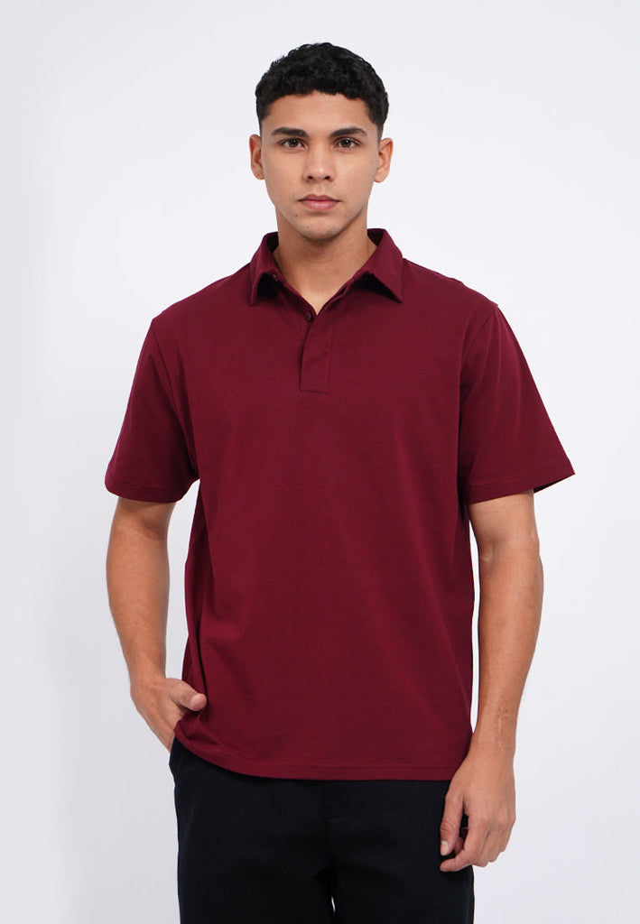 Hidden Placket Polo Shirt