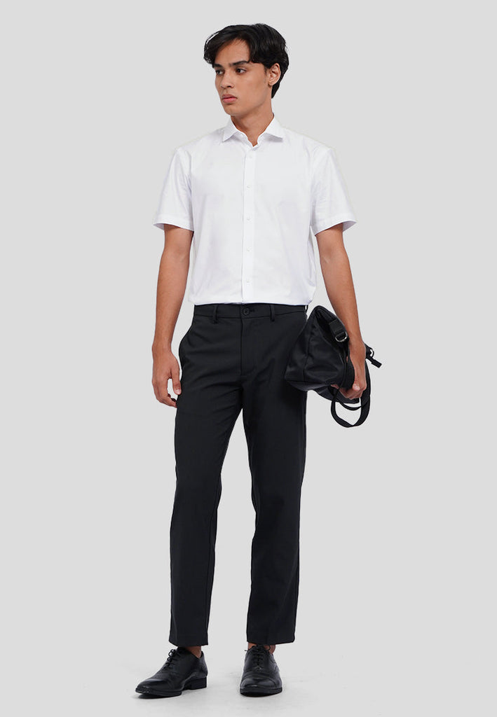 Short Sleeve Textured Stretch Shirt
