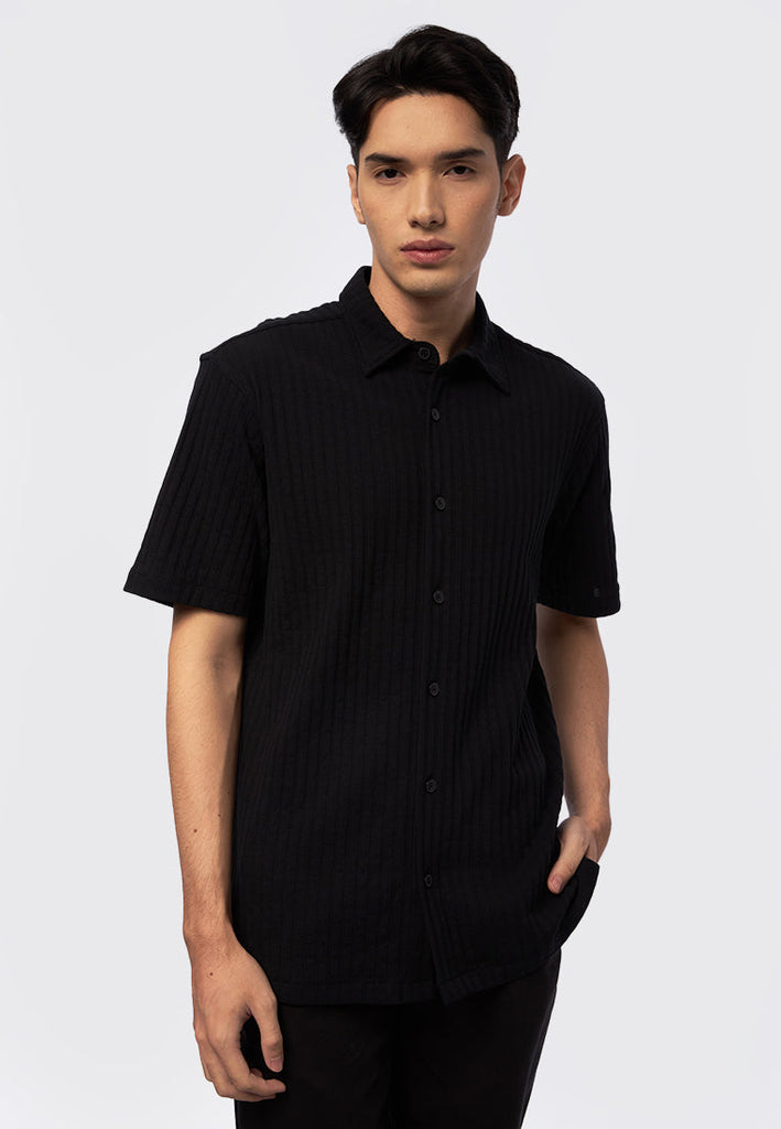 Short Sleeve Textured Knit Shirt