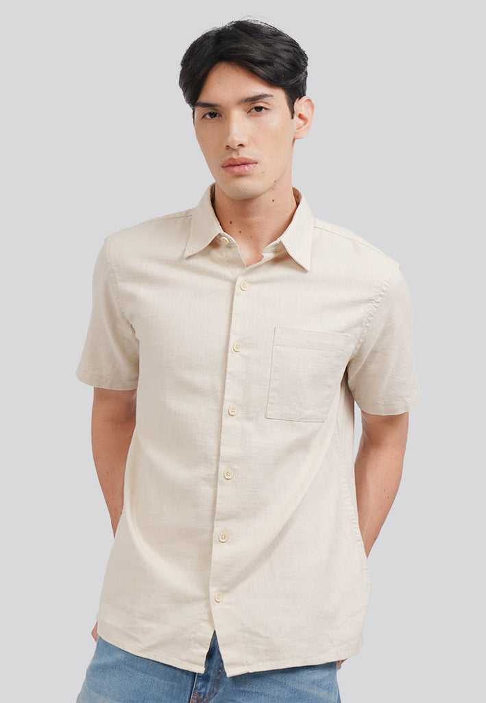 Linen Look Short Sleeve Shirt