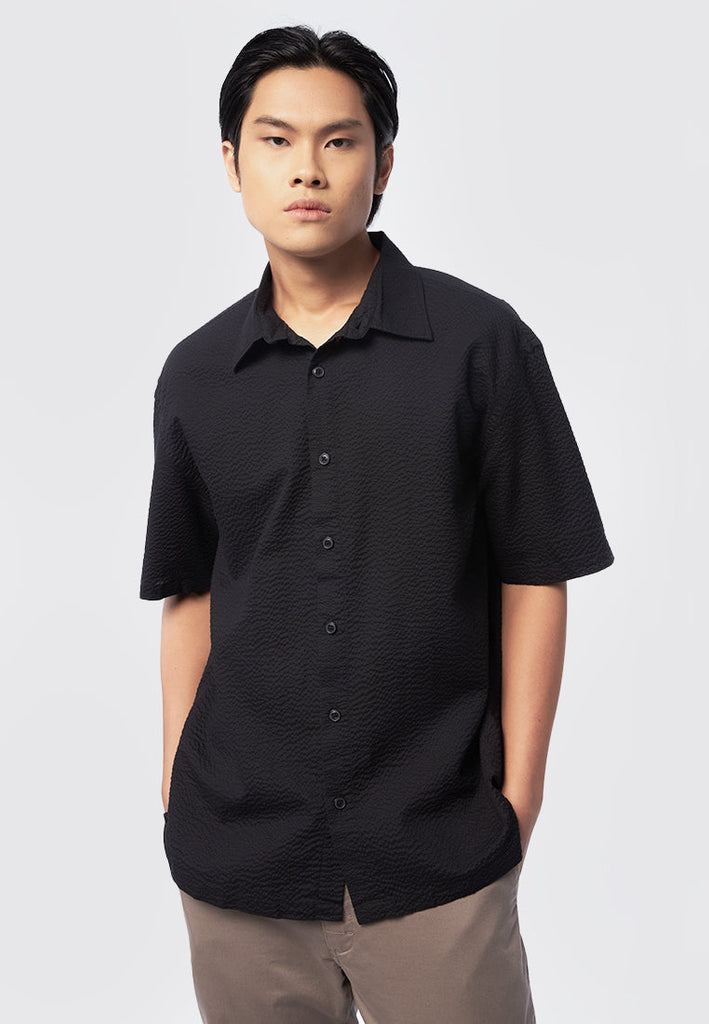 Relaxed Fit Short Sleeve Textured Shirt