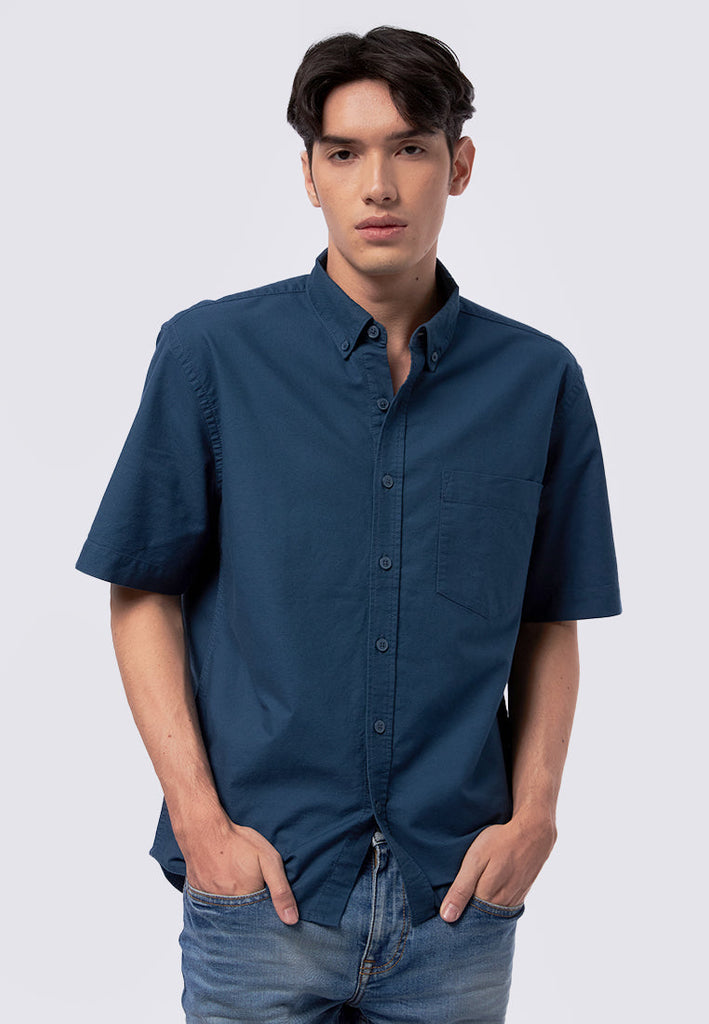 Relaxed Fit Short Sleeve Oxford Shirt