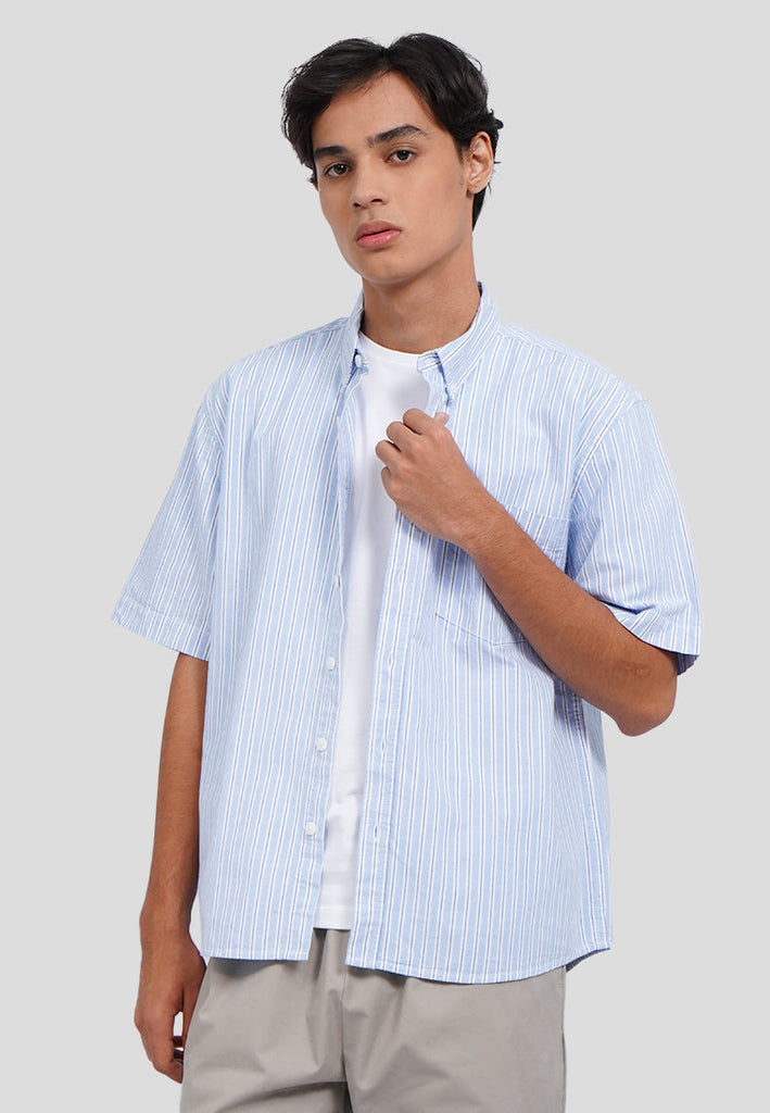 Short Sleeve Stripes Shirt
