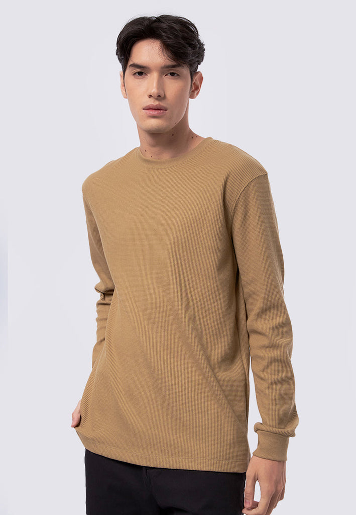 Regular Fit Long Sleeve Waffle T-Shirt