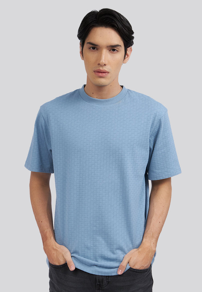 Short Sleeve Check Textured T-Shirt