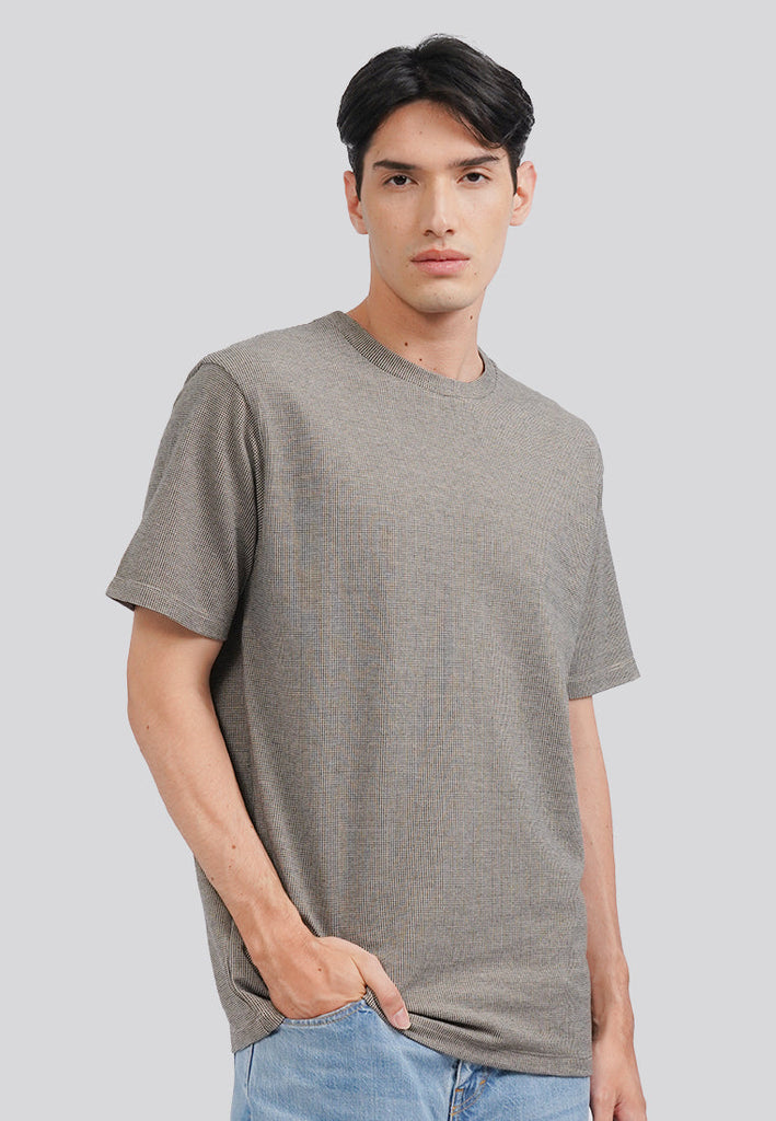 Check Textured Short Sleeve T-Shirt