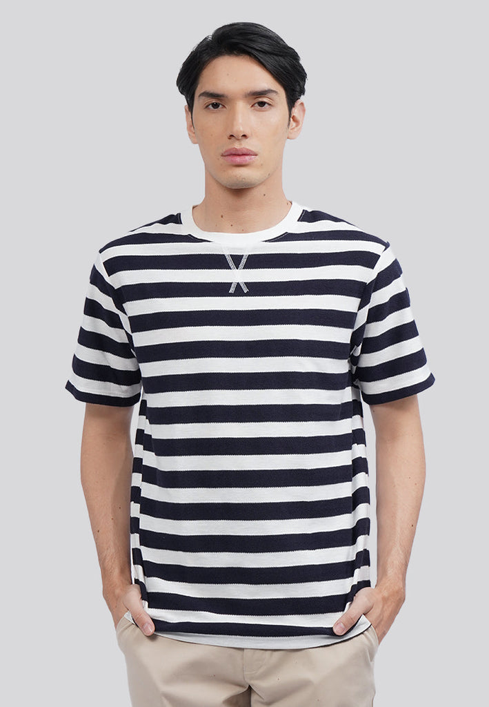 Short Sleeve Textured Stripe T-Shirt