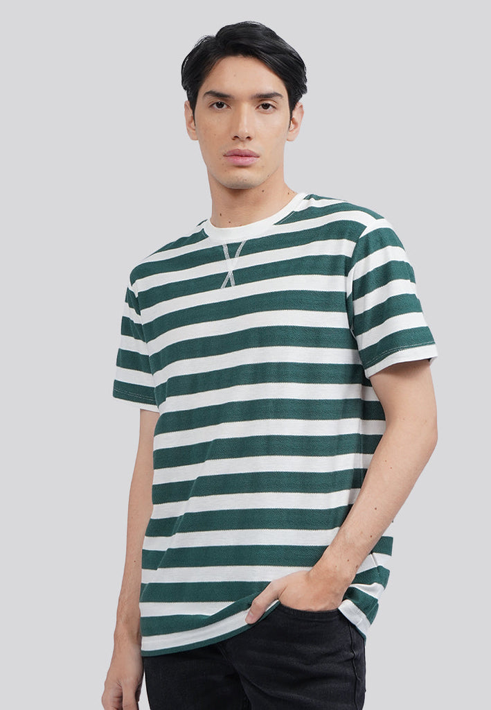 Short Sleeve Textured Stripe T-Shirt