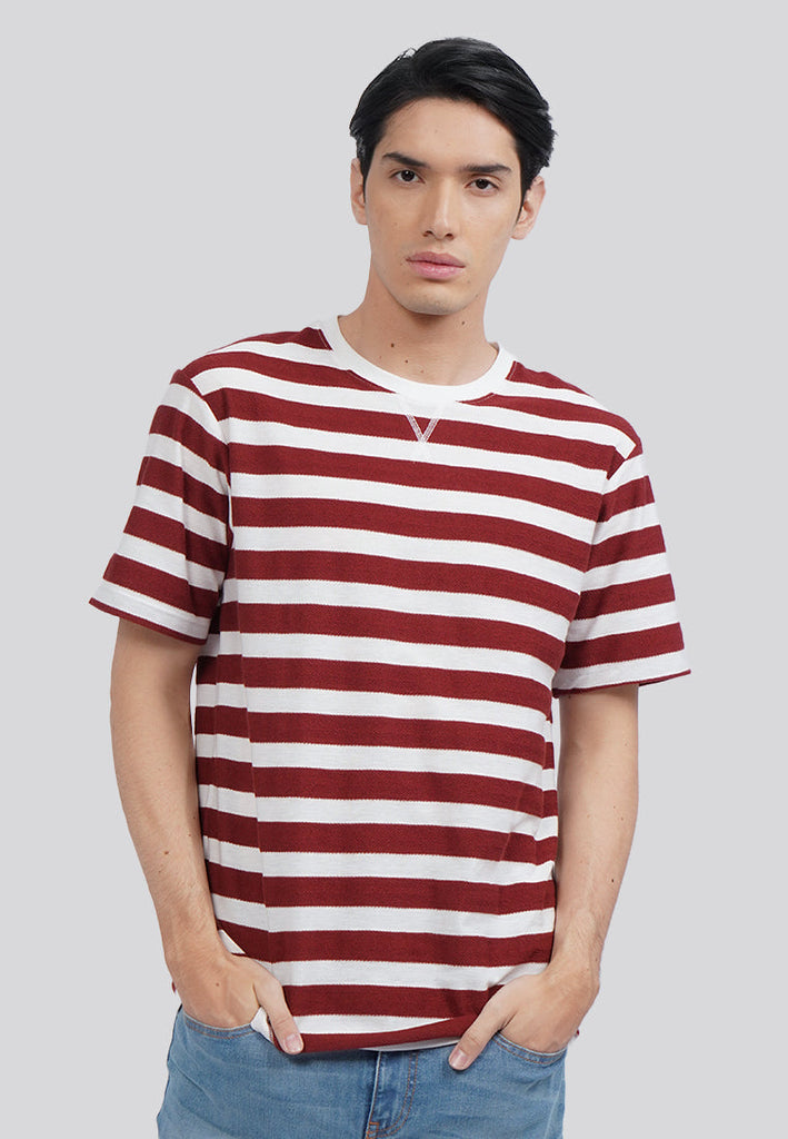 Short Sleeve Textured Stripe T-Shirt