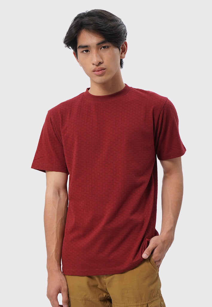 Check Textured Short Sleeve T-Shirt