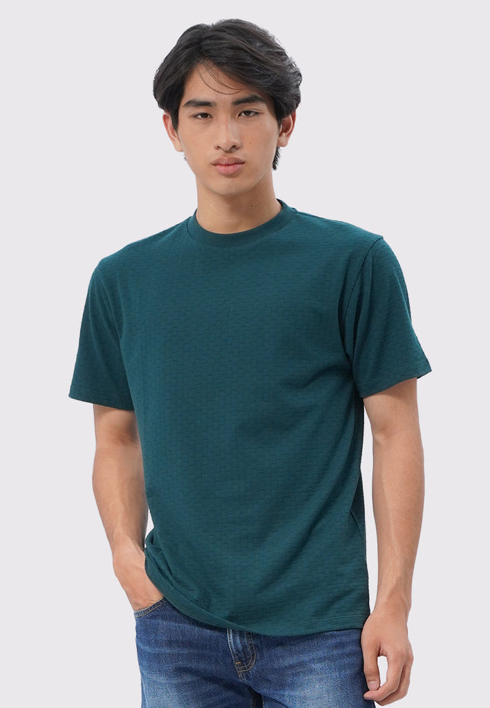 Check Textured Short Sleeve T-Shirt