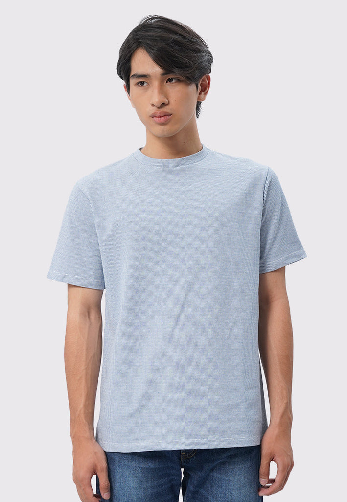 Short Sleeve Yarn Dyed Textured T-Shirt