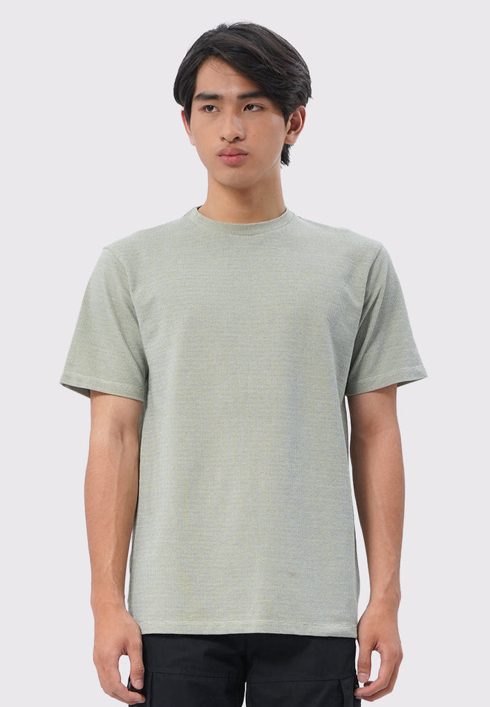 Short Sleeve Yarn Dyed Textured T-Shirt