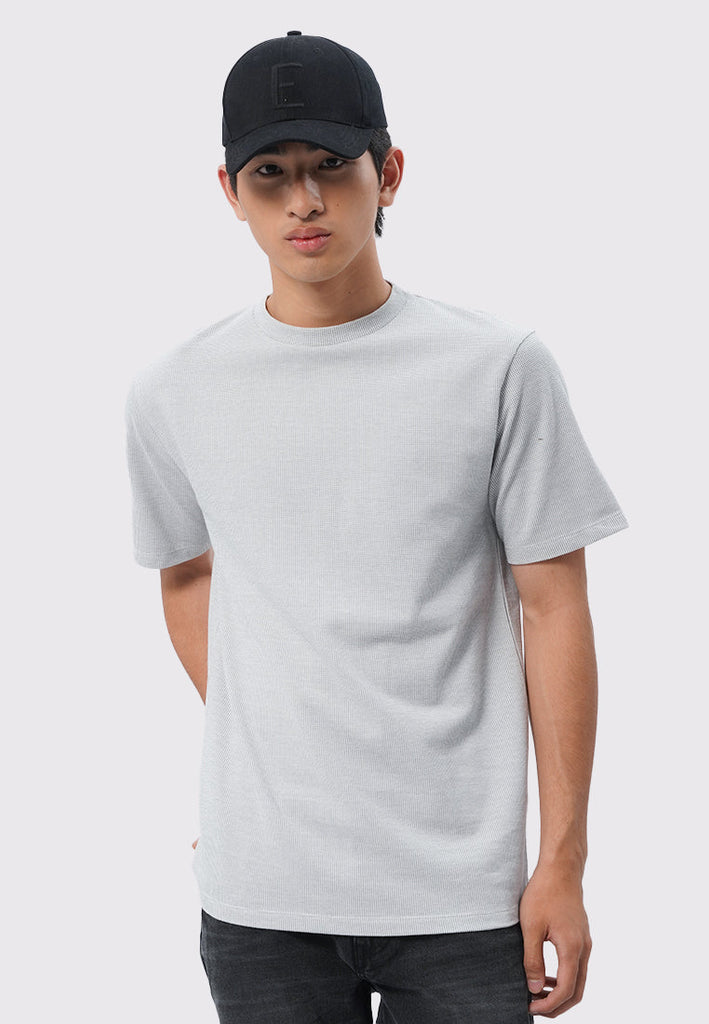 Short Sleeve Yarn Dyed Textured T-Shirt