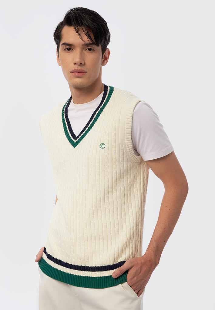 Slim Fit Textured Knit Vest