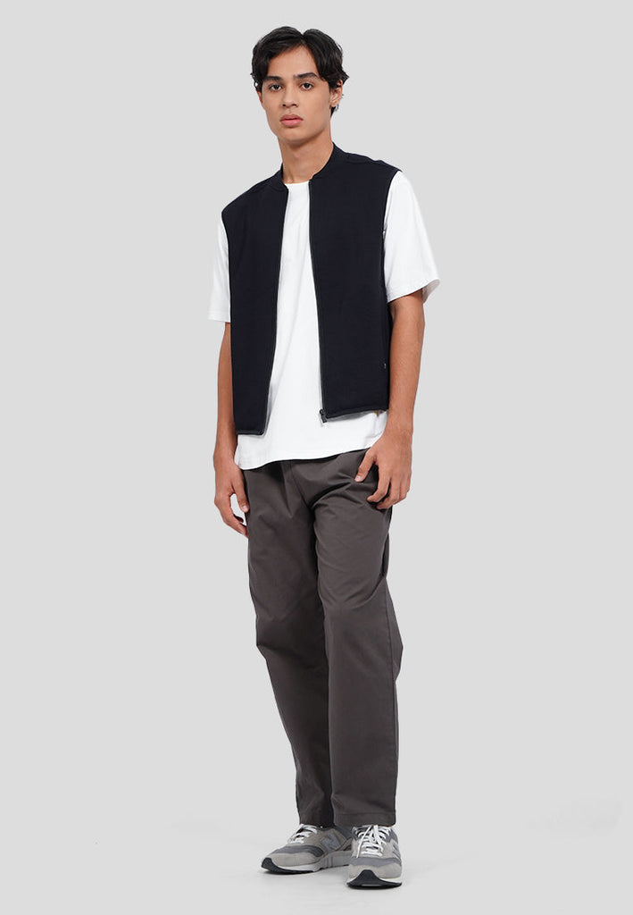 Slim Fit Zippered Knit Vest