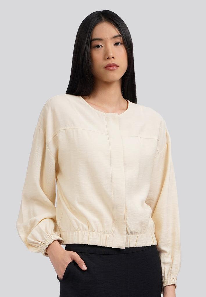 Round Neck Long Sleeves Blouse