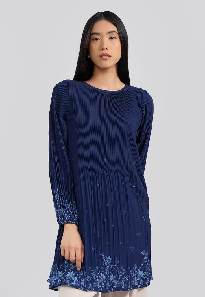 Pleated Round Neck Tunic