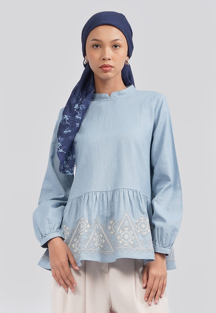 Executive x Khanaan Embroidered Linen Blouse