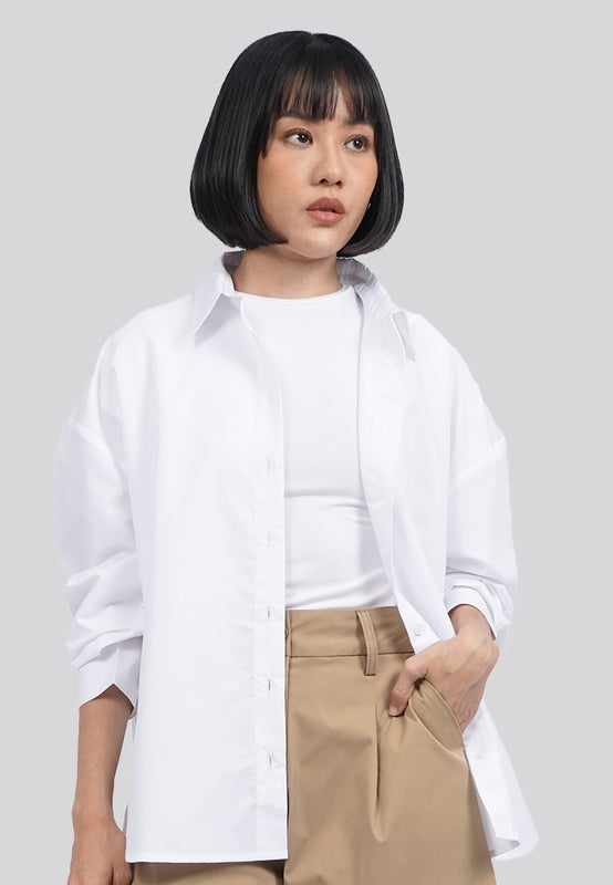 Curved Slit Long Sleeve Shirt