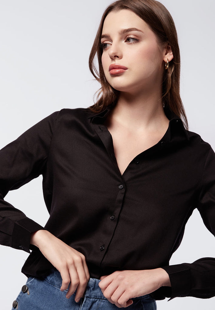 Basic Long Sleeve Rayon Shirt