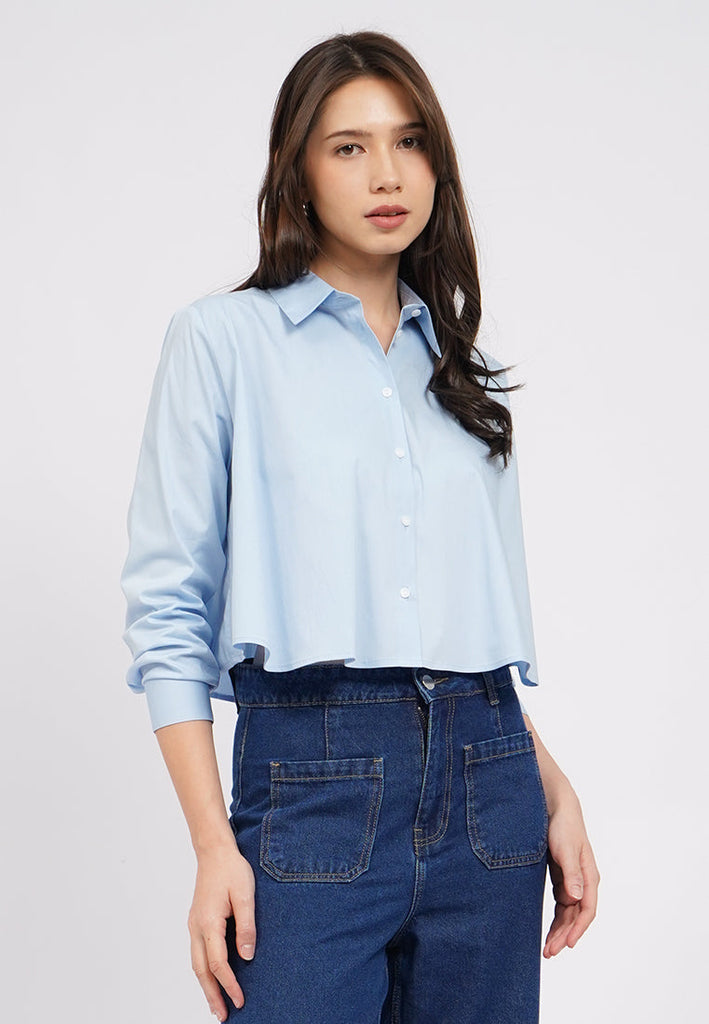 Long Sleeve Cotton Flare Shirt