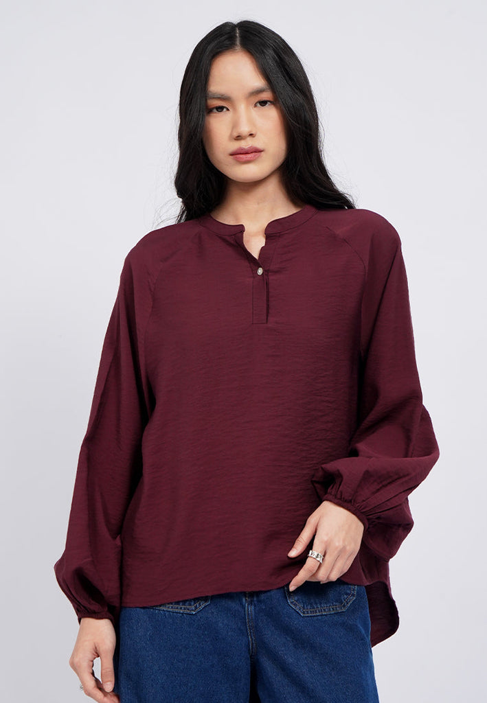 Balloon Sleeves Loose Blouse
