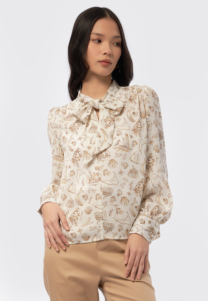 Printed Long Sleeve Blouse