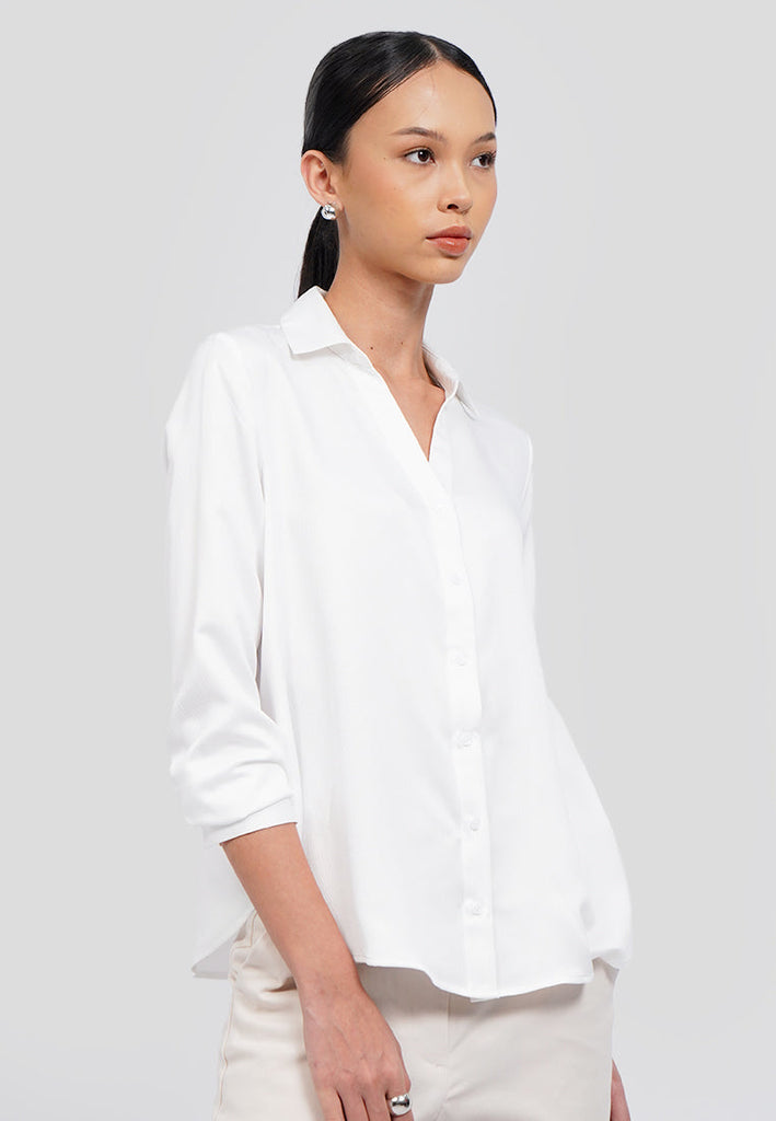 V-Neck Long Sleeve Blouse