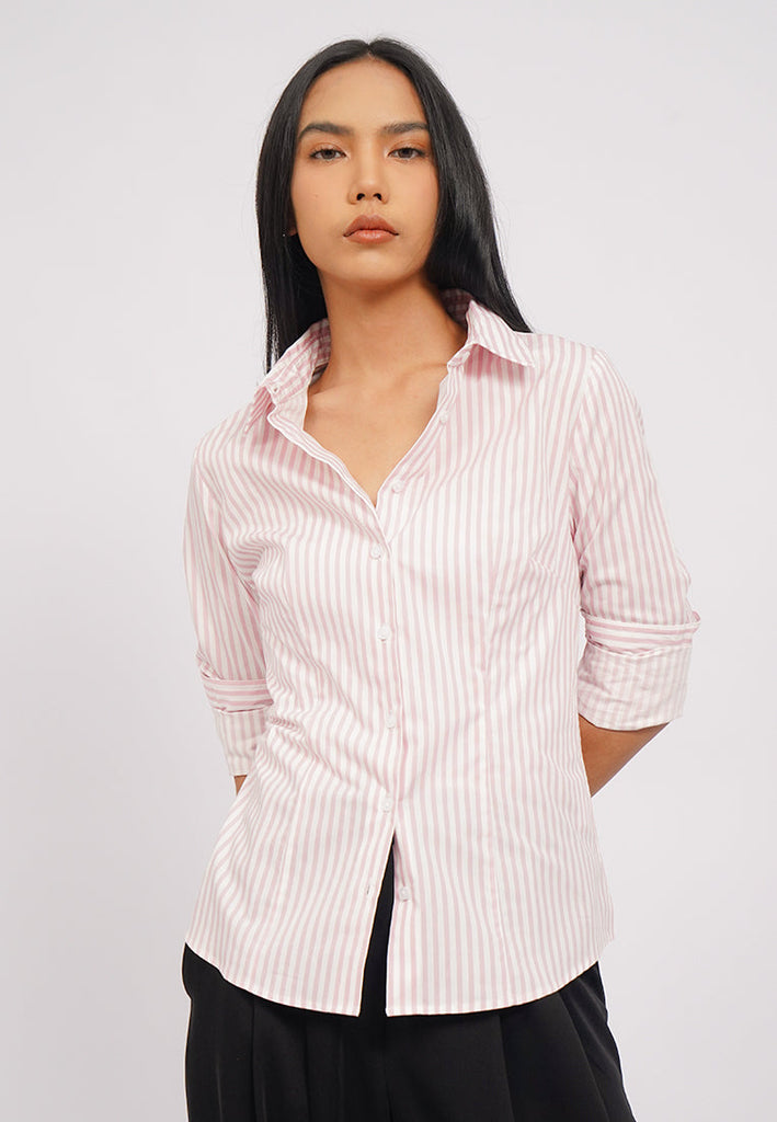 Slim Fit Long Sleeve Stripes Shirt