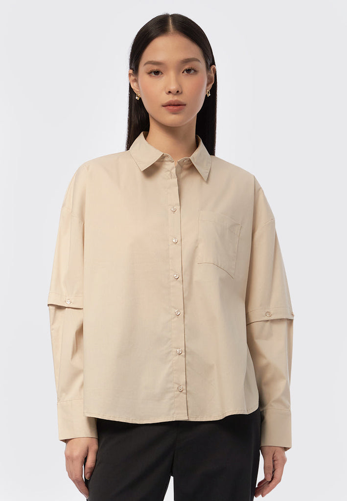 Loose Shirt with Detachable Sleeve