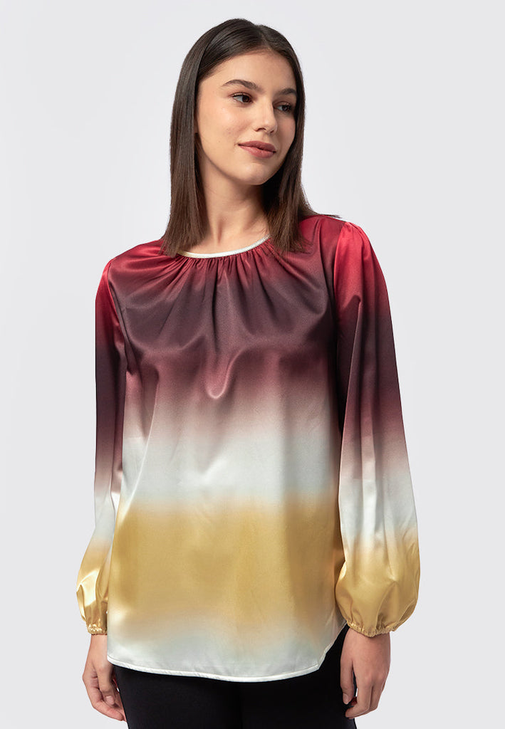 Printed Long Sleeve Blouse
