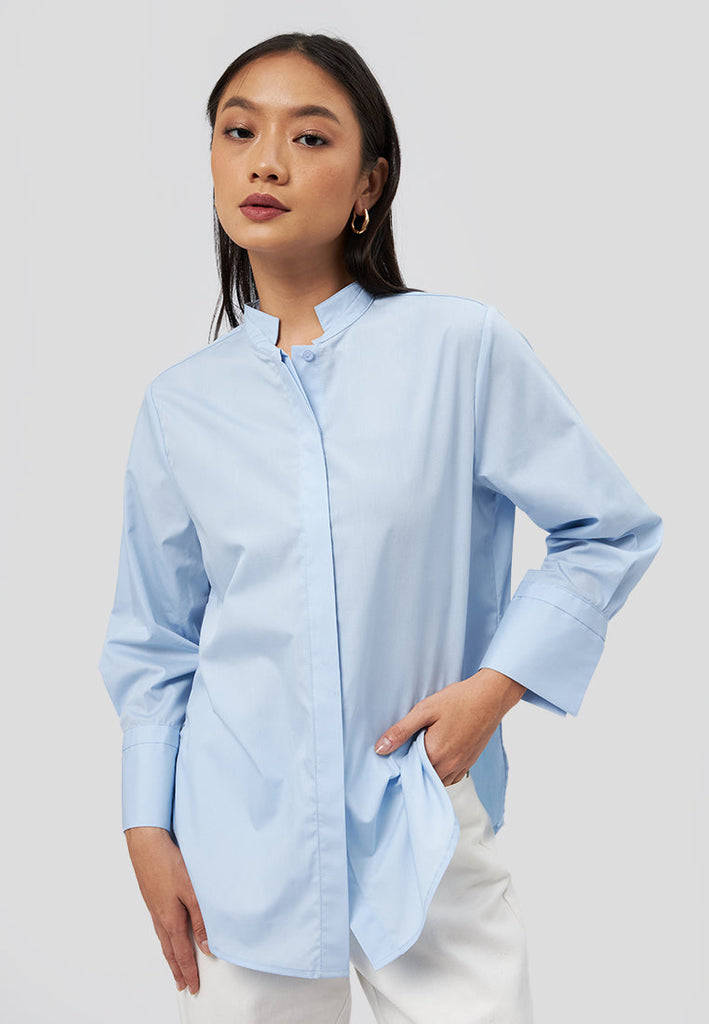 High Neck 7/8 Sleeve Blouse