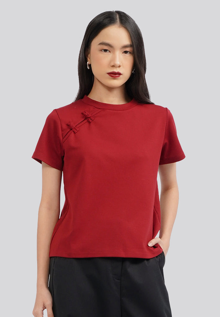 Short Sleeve Cheongsam Crop Top