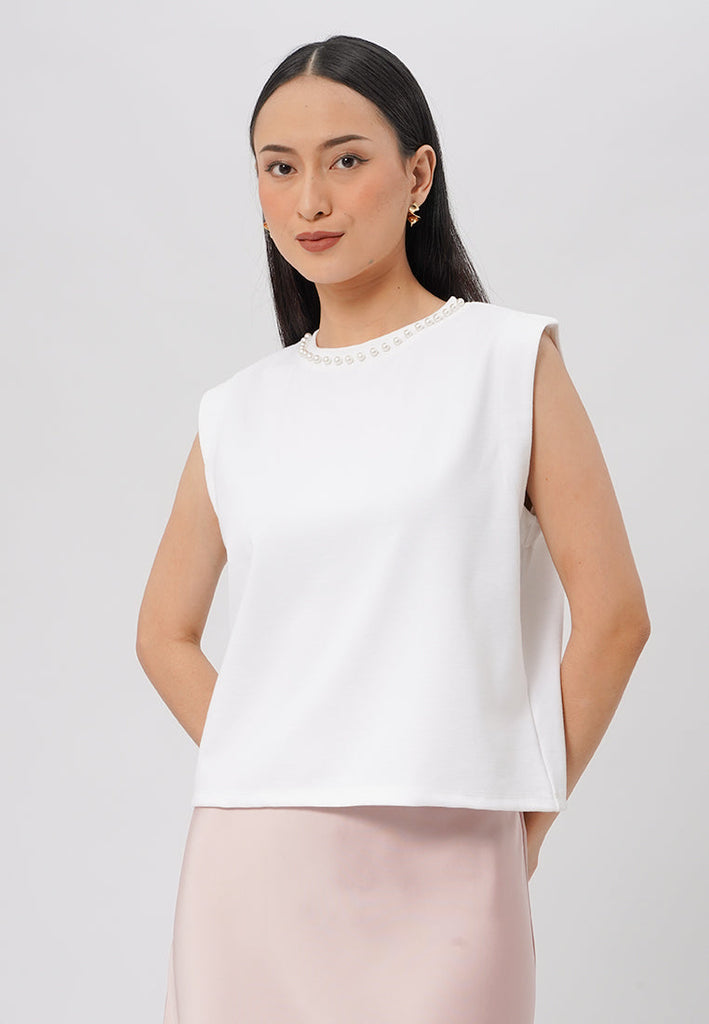 Cape Sleeve Top with Pearl Details