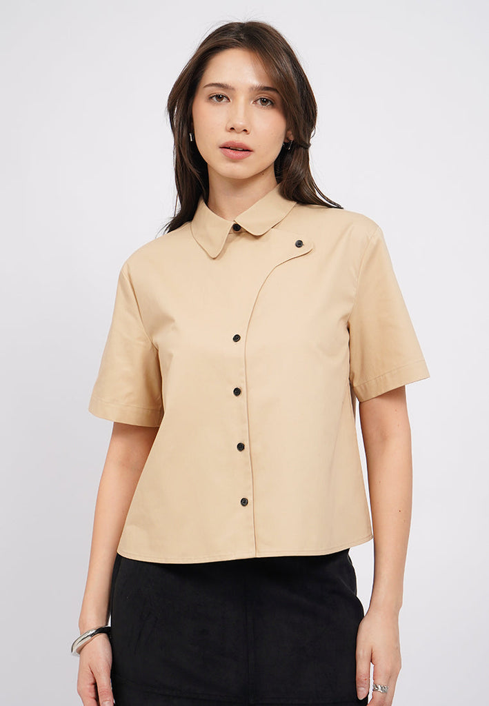 Curved Detail Short Sleeve Shirt