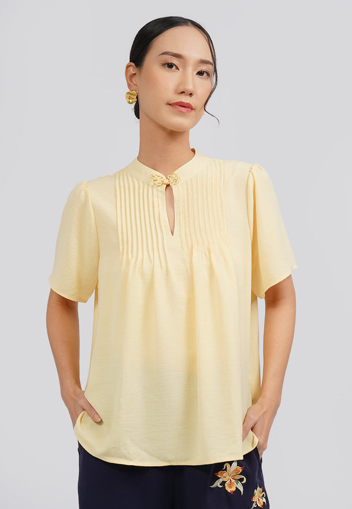 Puff Sleeve Cheongsam Blouse