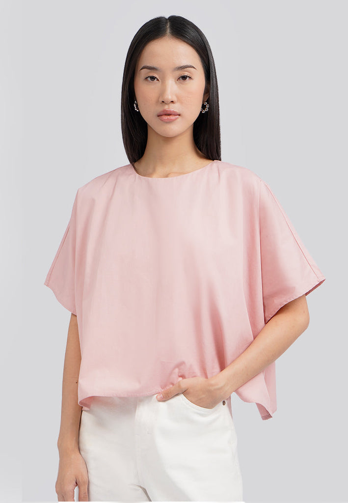 Round Neck Wide Sleeves Blouse