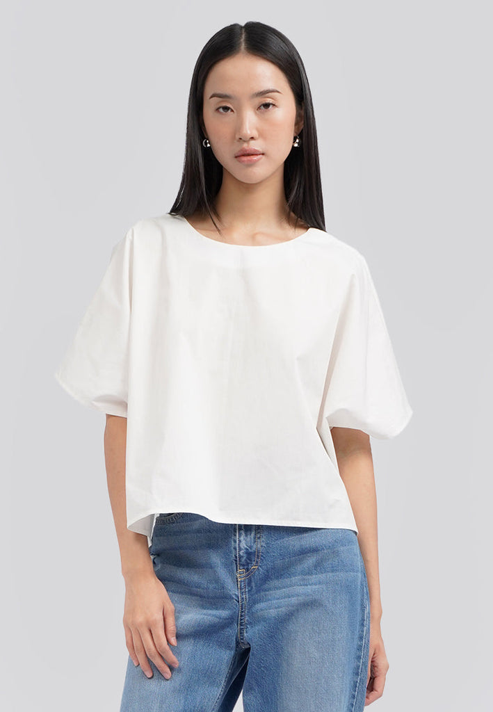 Round Neck Wide Sleeves Blouse