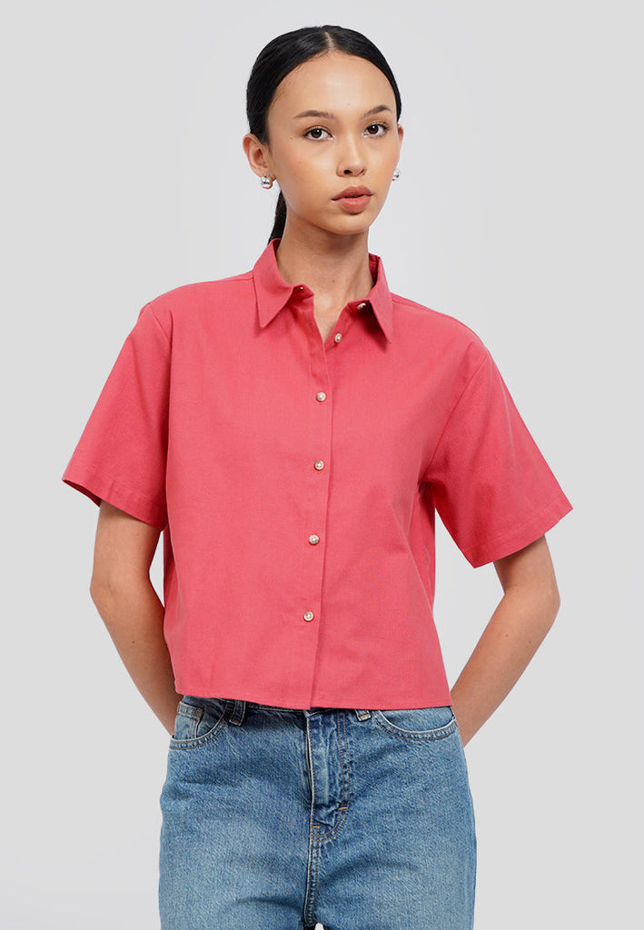 Short Sleeve Crop Blouse