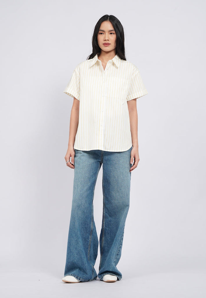 Short Sleeve Oxford Stripe Shirt