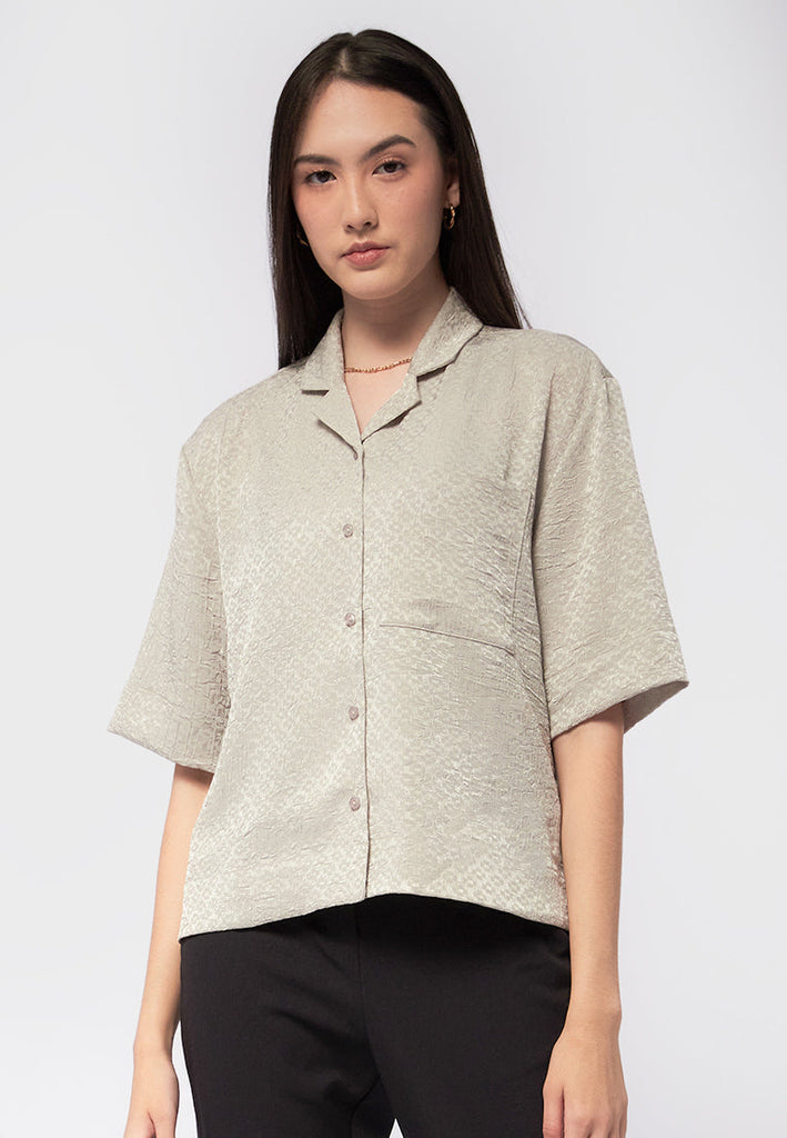 Short Sleeve V-Neck Blouse