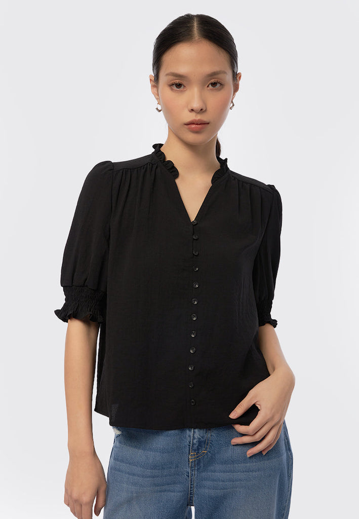 V-Neck 3/4 Sleeves Blouse