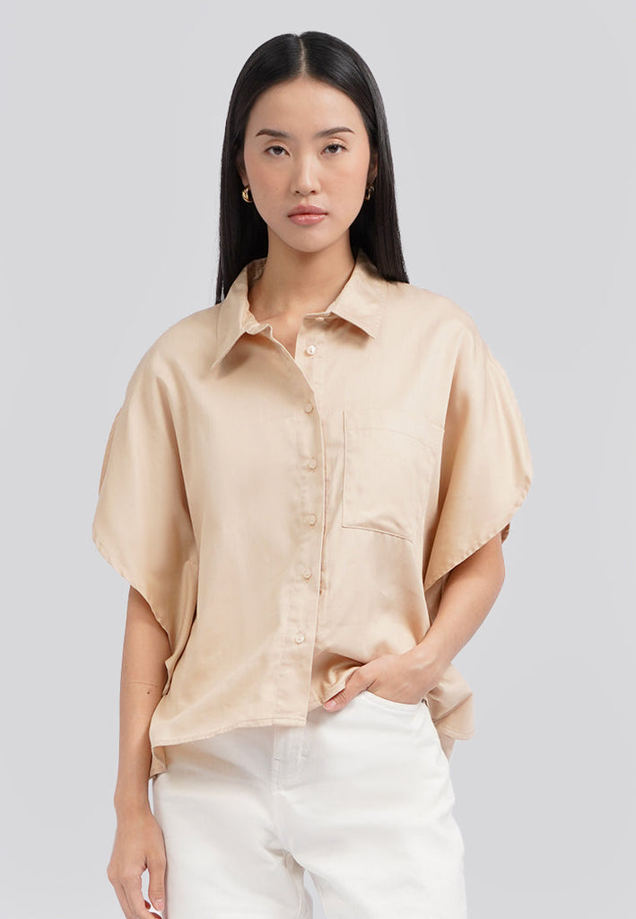 Rounded Short Sleeve Blouse