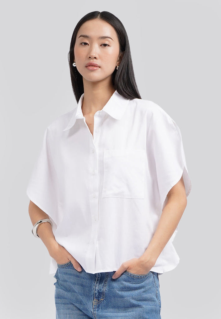 Rounded Short Sleeve Blouse