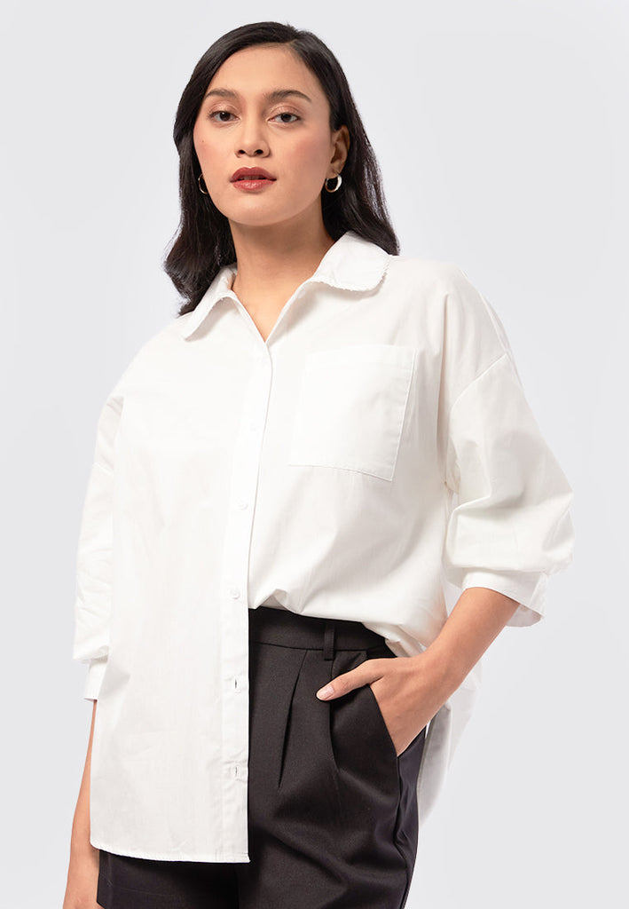 Oversized Balloon Sleeves Blouse