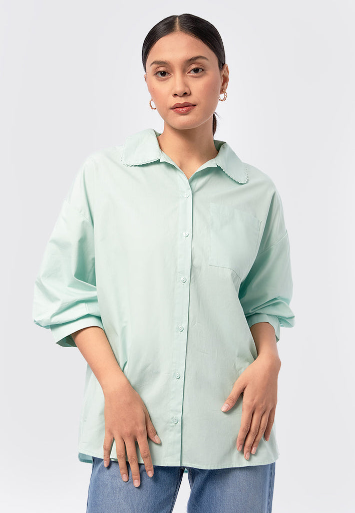 Oversized Balloon Sleeves Blouse