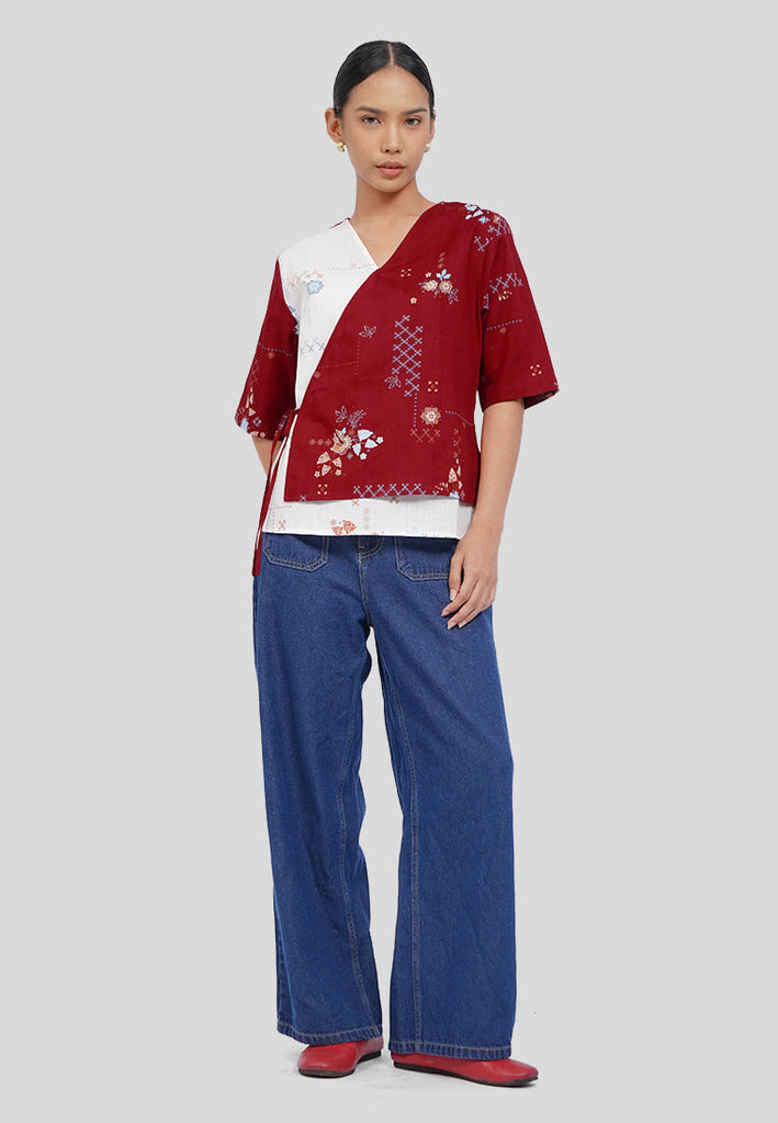 Asymmetrical Batik Blouse
