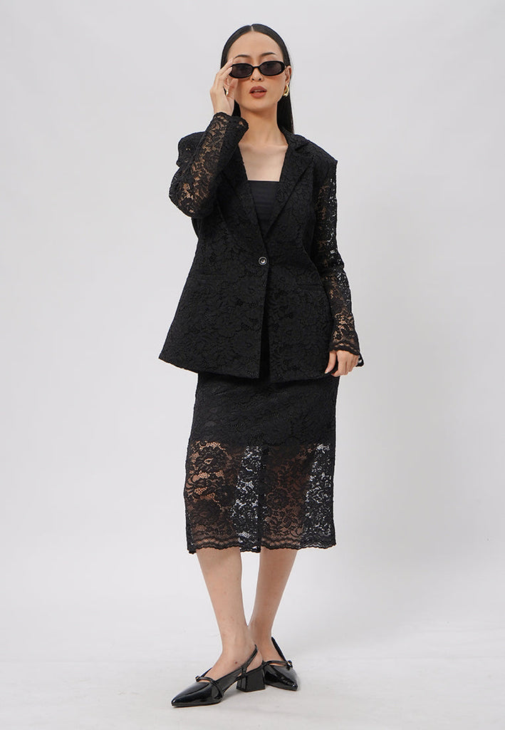 Long Sleeve Lace Blazer